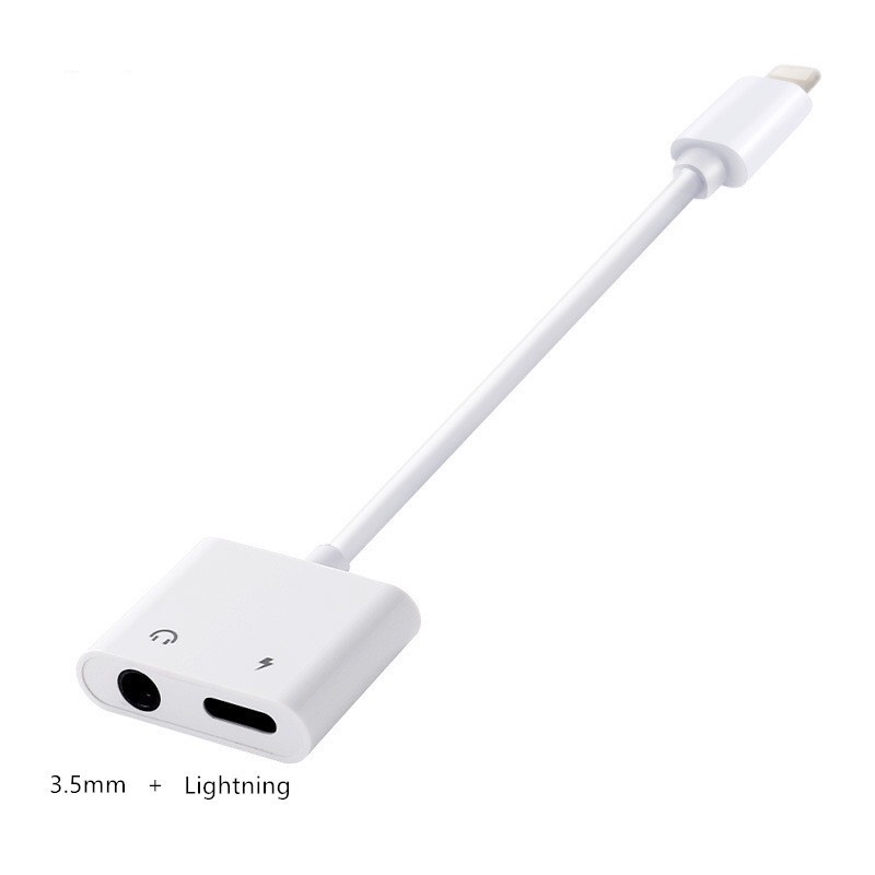 Bộ chia tai nghe jack 3.5 + chân sạc lightning vừa sạc vừa nghe nhạ cho iphone 7/8/X/Xs/11/12/pro/plus/promax