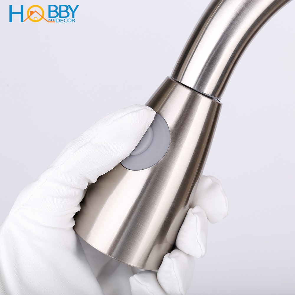 Vòi rửa chén dây rút nóng lạnh 2 chế độ inox 304 Hobby Home Decor VDR1