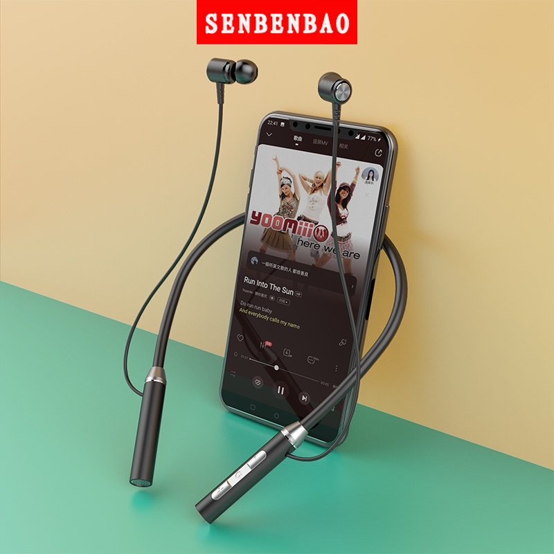 Tai Nghe Bluetooth 5.0 Không Dây Đeo Cổ Thể Thao SENBENBAO BT63 TWS