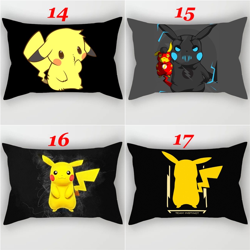 Vỏ Gối Chữ Nhật In Hình Pikachu Pokemon Trang Trí Nhà Cửa
