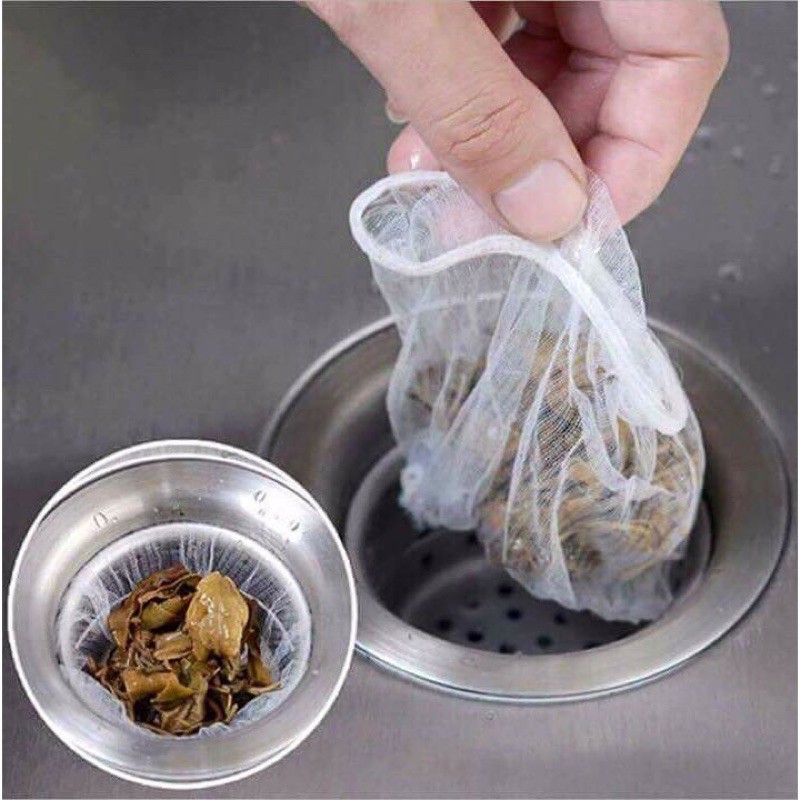 Combo 200 chiếc túi lưới lọc rác bồn rửa bát lọc cặn