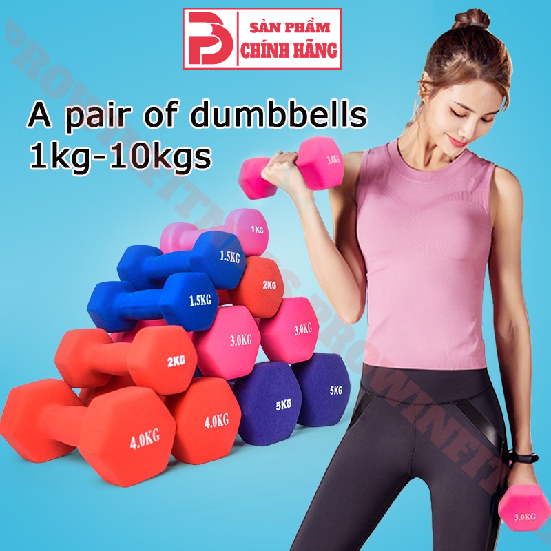 Ảnh Tạ cầm tay lõi thép bọc cao su Prowin Fitness cao cấp chuyên dụng tập gym yoga 1-3kg 3