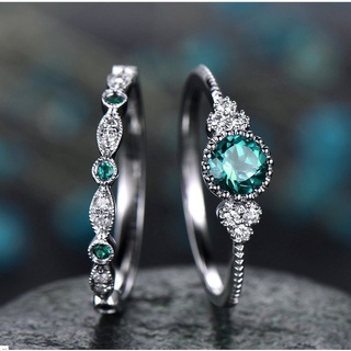 Nhẫn Bạc 925 Đính Đá Zircon Ngọc Lục Bảo Phong Cách Trung Hoa Dễ Thương Làm Quà Tặng Cho Bạn Gái / Nam / Nữ