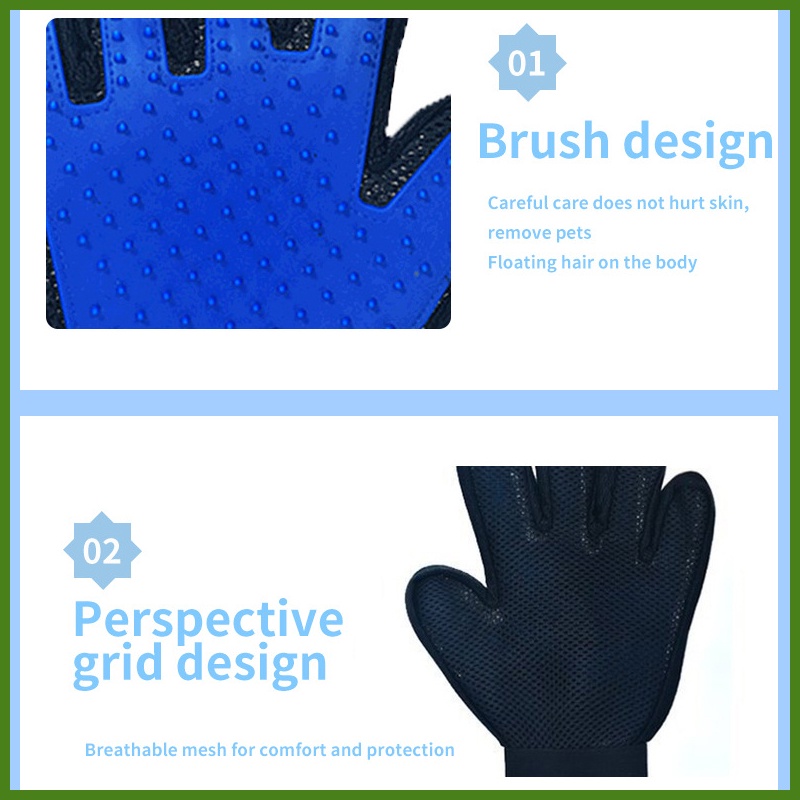 Tẩy lông Găng tay thú cưng Massage cho chó Chải lông Groomer Đồ dùng cho thú cưng Găng tay đi tắm