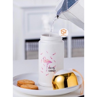 Bình Nước Sứ, Cốc Sứ Nắp Vặn Chịu Nhiệt Cam Homeware