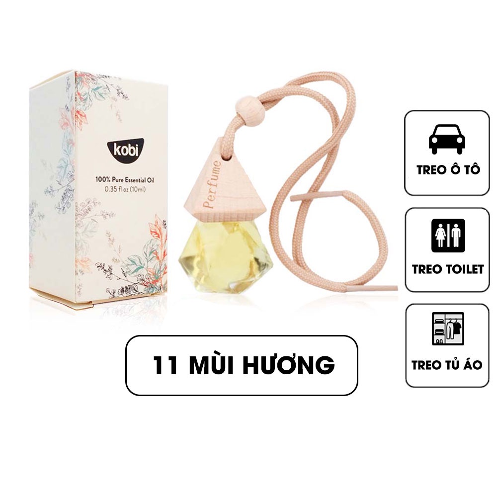 Tinh dầu treo xe ô tô Kobi giúp khử mùi xe mới, chống say xe, thay thế nước hoa hiệu quả - 8ml/chai