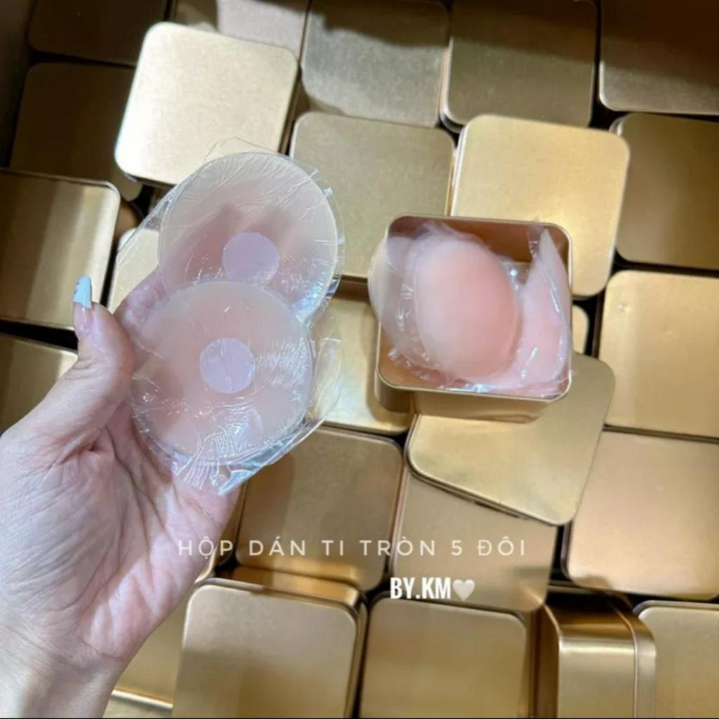 Hộp 5 Cặp Dán Ti, Đầu Ngực Tròn Hộp Vuông Sắt Màu Vàng Sang Chảnh ...