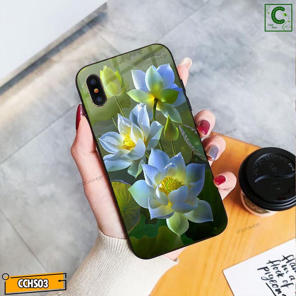 Ốp lưng iphone mặt kính in hình siêu đẹp  - Đóa sen trắng hoàn hảo  - 6/6plus/6s/6splus/7/7plus/8/8plus/x/.....