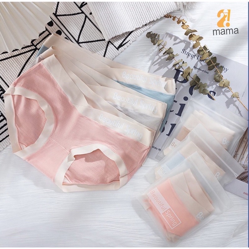 Quần lót bầu và sau sinh cạp chéo, chất cotton, có lỗ thông hơi, kháng khuẩn túi zip Beauty spring cao cấp bầu 2!MAMA