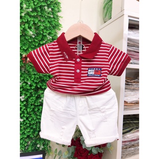 Áo polo có cổ cộc tay chất liệu thun cotton mùa hè cho bé trai Phương Kid - K12
