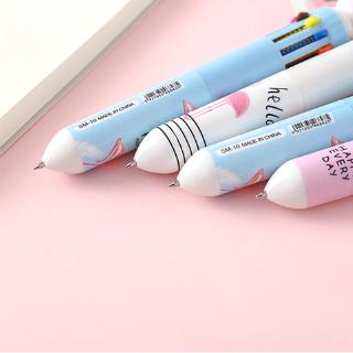 Bút bi bấm 12 màu thiết kế hoạt hình sáng tạo dễ thương bằng silicon dành cho học sinh