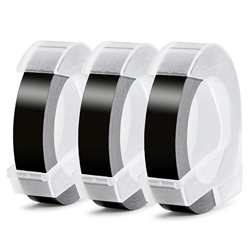 7 Chiếc Băng Dập Nổi Tự Dính 3D Nhựa 9mm x 3.0m Máy Làm Nhãn Băng Tương Thích Với DYMO Junior Label Maker