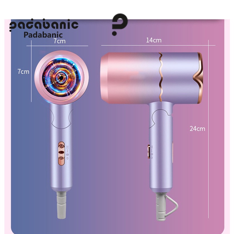 Ảnh Máy Sấy Tóc Padabanic 2900 Phát Sáng Ion Xanh Bảo Vệ Tóc Gấp Gọn Tiện Lợi Công Suất Cao Có Thể Điều Chỉnh Nhiệt 3