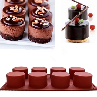 Khuôn Silicon Làm Socola,Thạch Rau Câu,Kẹo Dẻo,Pudding Trang Trí Hình 8 Ô Trụ Tròn