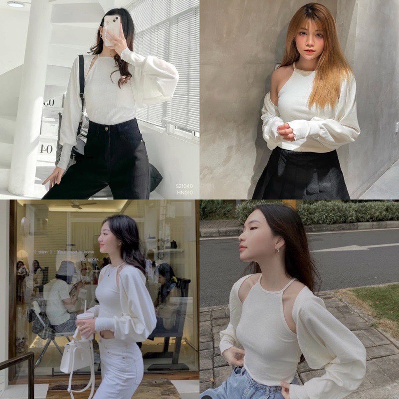 SET ÁO KHOÁC VÀ ÁO YẾM 2 MÀU XINH XẮN - SIMO TOP
