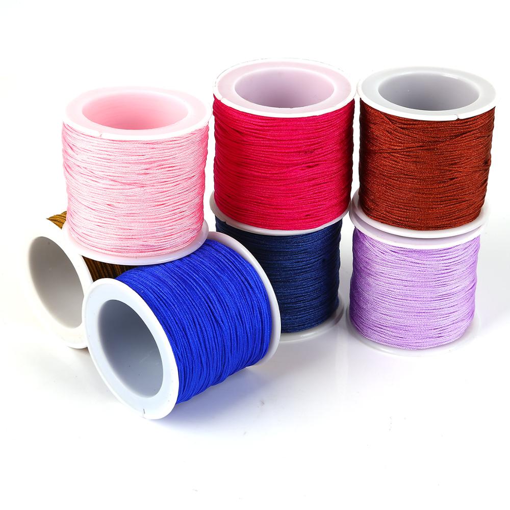 Ảnh （Không co giãn ）BEADIA Cuộn Dây Nylon Dùng Làm Đồ Trang Sức Thủ Công Tiện Lợi 50m 0.8mm 2