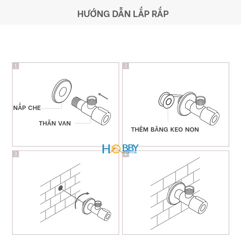Combo 2 van nóng lạnh xanh đỏ cho sen vòi inox 304 Hobby home decor CNTXD