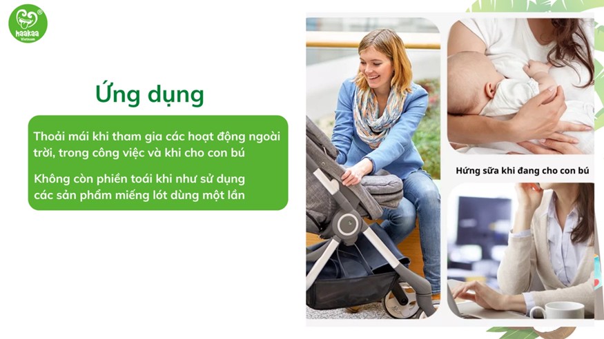 Miếng lót hứng sữa Haakaa khi dùng
