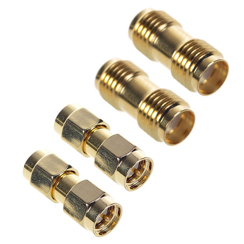 2 Chiếc SMA Nam Sang SMA Nam Cắm + 2 Chiếc SMA Nữ Sang SMA Nữ Jack RF Đồng Trục Adapter Kết Nối