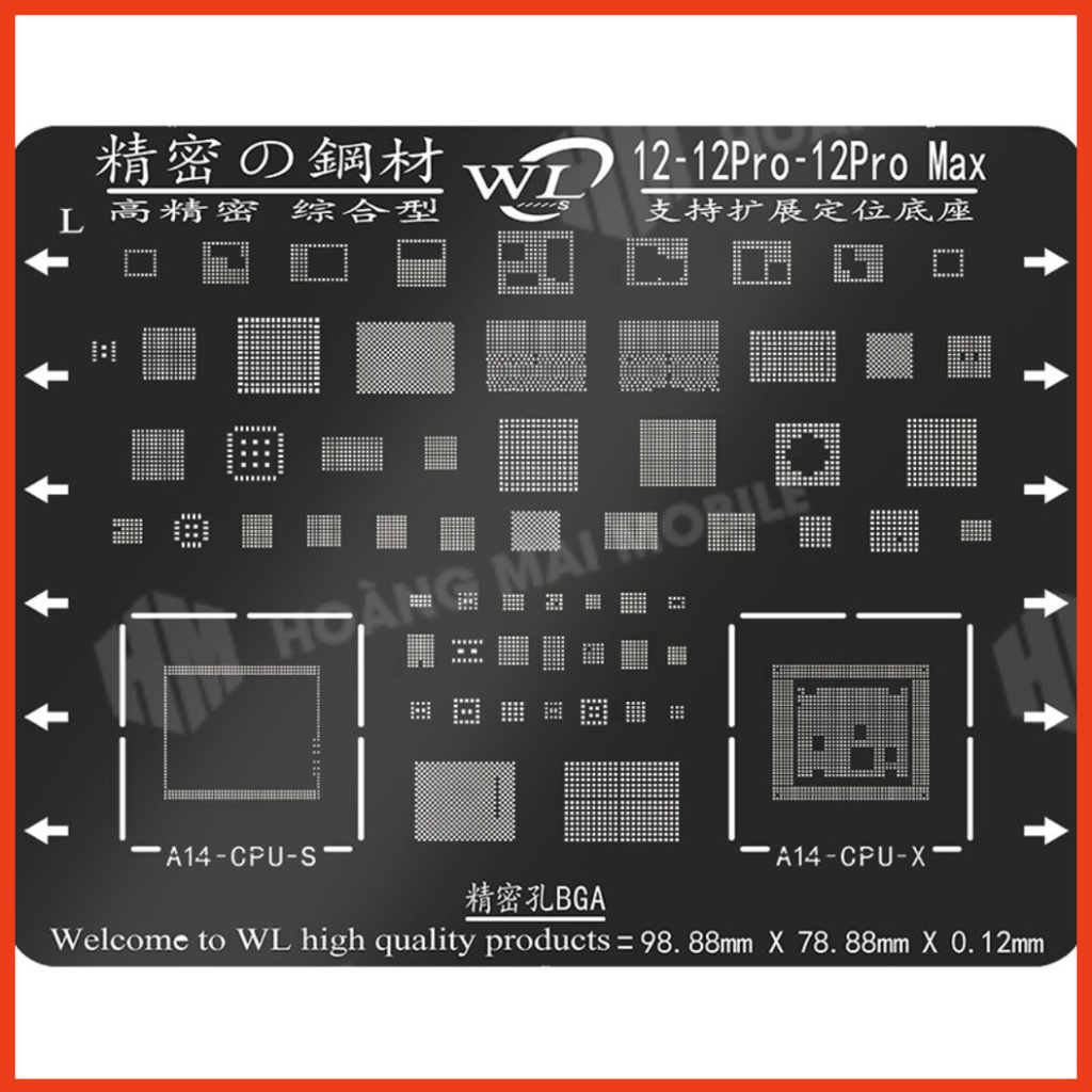 Vỉ tạo chân IC/CPU WL 6G-16PM màu đen