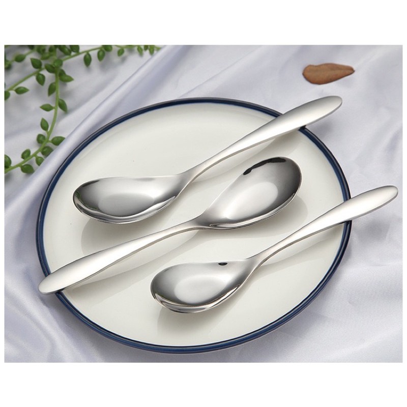 Muỗng ăn cơm phở inox 304 cao cấp sáng bóng có 3 kích thước