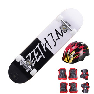Bộ Ván Trượt Mặt Nhám Bánh Cao Su Cỡ Lớn 80cm Đại Nam Sport + Kèm Bộ Bảo Hộ (Mũ Bảo Hiểm,Chân,Tay)