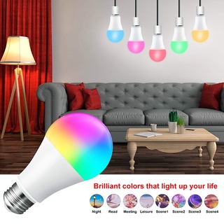 Tuya Home RGB 10w E27 LED Bóng đèn nghệ thuật Bluetooth thông minh Bóng đèn thông minh đầy màu sắc RGBWCW có thể điều chỉnh độ sáng 85-265V Đèn LED gia đình thông minh