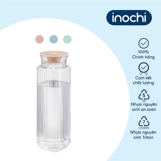 Bình nước Inochi - Yama 1.2L, 1.3L thân Trắng trong + nắp Xanh nhạt/Xanh trà/Hồng đậm