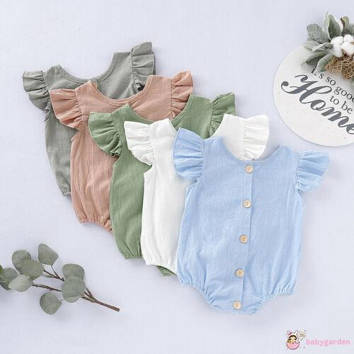 Áo liền quần tay bèo đáng yêu cho bé gái