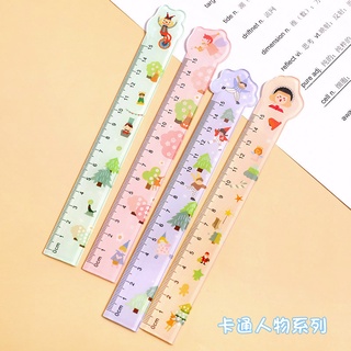 Thước Nhựa Cứng 15Cm Đầu Hoạt Hình Cute - Thỏ Hồng VPP