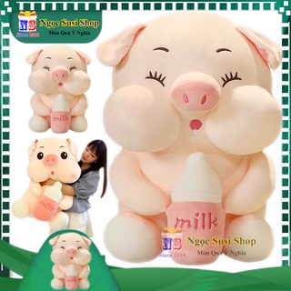 [GIÁ SẬP SÀN] THÚ BÔNG HEO BÔNG ÔM BÌNH SỮA RẤT DỄ THƯƠNG [MUA CHỌN SIZE]