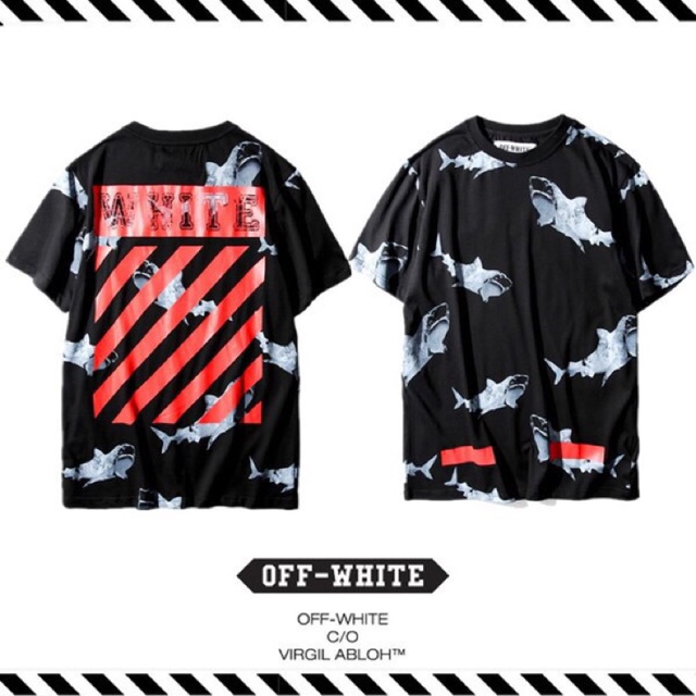 Off white shark tee hotsell