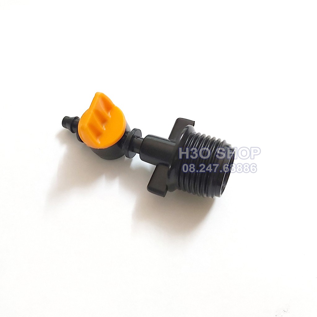 Van Sino Khởi Thủy Kèm Chuyển Ren Ngoài 21mm Ra Ống LDPE 6mm-Tưới nhỏ giọt, Phun sương vườn Lan