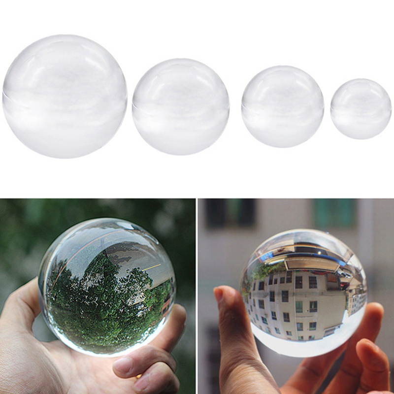[Giảm Giá] Bóng Pha Lê Thủy Tinh Màu Trong Suốt Chữa Bệnh Quả Cầu Đạo Cụ Chụp Ảnh Trang Trí Bóng
