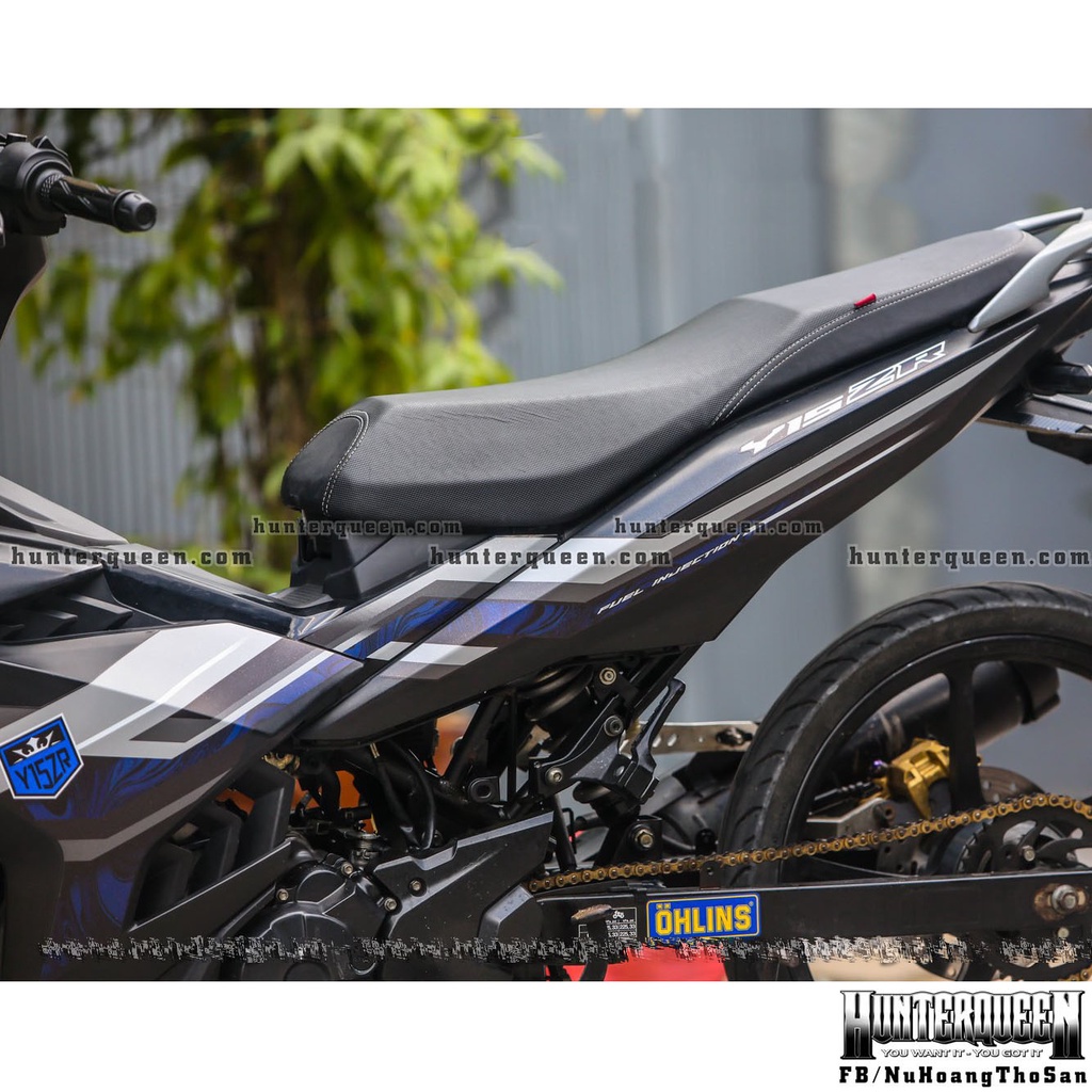 Tem rời Y15ZR mới nhất in UV cao cấp, Dán xe Exciter 150 đời 2016-2019 màu đen nhám. Mẫu decal  hoa văn chìm ẩn