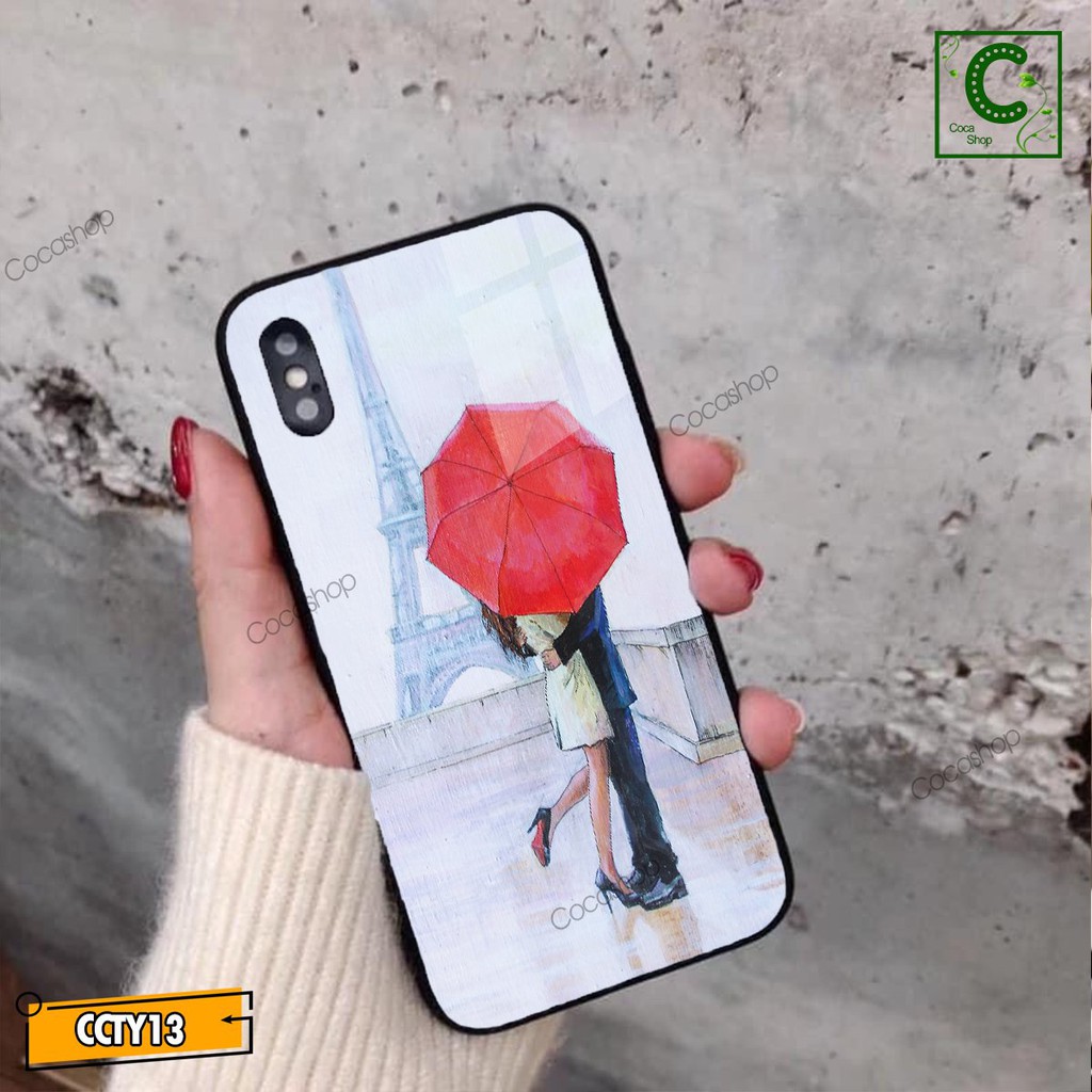 Ốp lưng iphone mặt kính mặt bóng sang trọng - Hạnh phúc có đôi