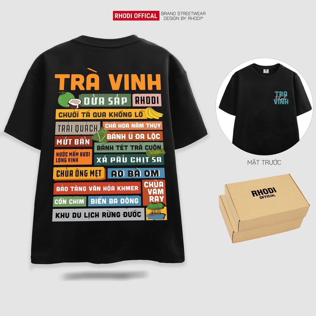 Áo phông local brand RHODI dáng tay lỡ unisex phong cách ulzzang nelly Trà Vinh