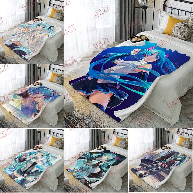 Vocaloid Chăn flannel Điều Hòa Không Khí 4 Kích Thước In Hình hatsune miku