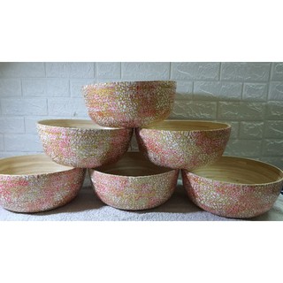 Combo 2 chậu ngâm chân bằng tre , kích thước 35cm*14cm