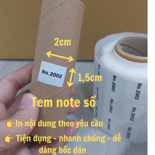 1.500 tem dán mã ghi chú sản phẩm kích thước nhỏ 2x1,5cm