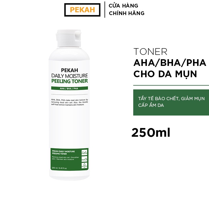 Ảnh Nước hoa hồng PEKAH cải thiện da mụn thu nhỏ lỗ chân lông PEKAH Daily Moisture Peeling Toner 250ml 2