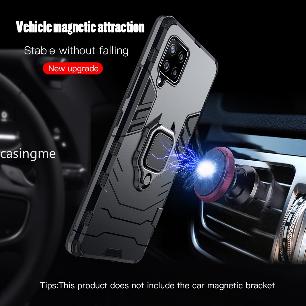 Ốp Điện Thoại Kiểu Giáp Chống Sốc Kèm Giá Đỡ Nhẫn Cho Samsung Galaxy M33 M53 M23 M52 M12 M62 M51 M21 M31 F62 M 33 23 53 4G 5G