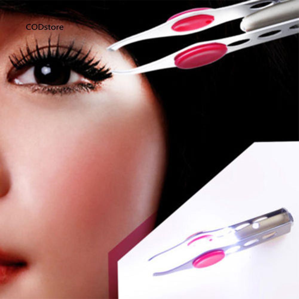 Nhíp nhổ lông mi có đèn LED tiện lợi