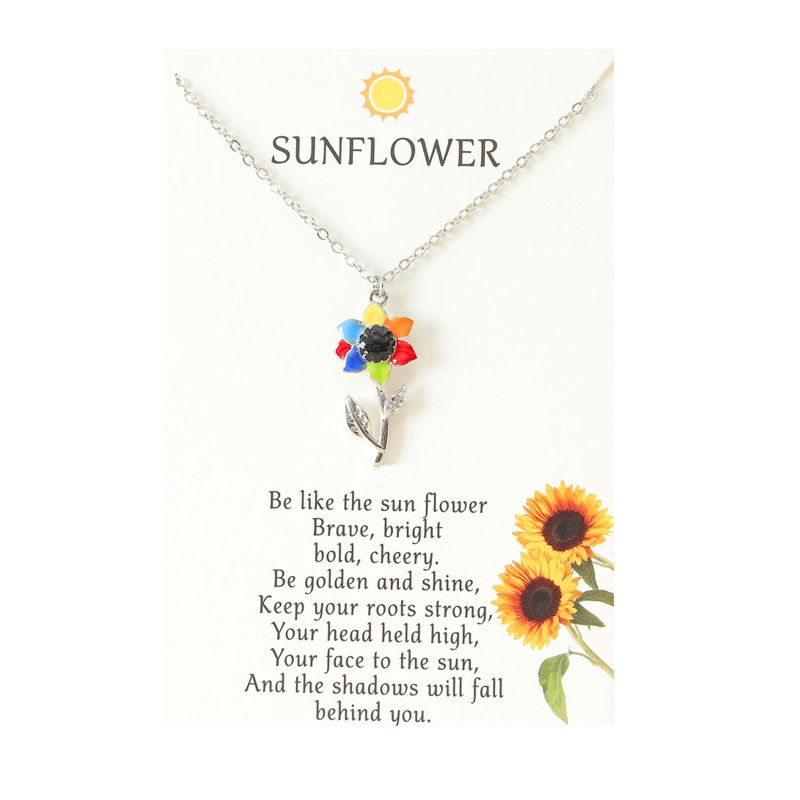 Jenniferab Nữ Mặt Dây Chuyền Hướng Dương Vòng Cổ Xương Đòn Dây Chuyền Áo Len Dễ Thương Vòng Cổ Thả Dầu Hoa Cúc Vòng Cổ Hàng Ngày