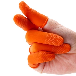 VOIDLESS 100 Chiếc Màu Cam Cots Ngón Tay Chống Trơn Trượt Bảo Vệ Đầu Ngón Tay Nghệ Thuật Dụng Cụ Găng Tay Cao Su
