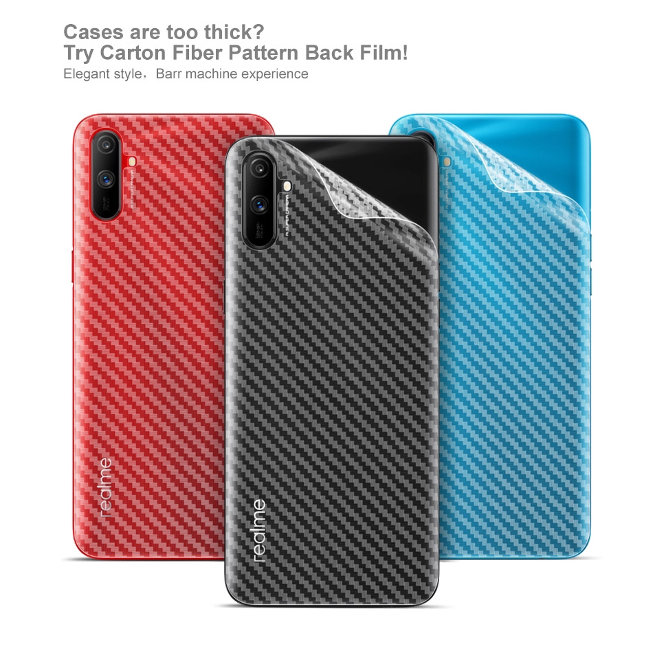 2 Chiếc OPPO Realme 11 4G 5G Realme 10 4G Họa Tiết Sợi Carbon Mờ Mặt Sau Miếng Dán Phía Sau Phim Bảo Vệ Mềm Mờ