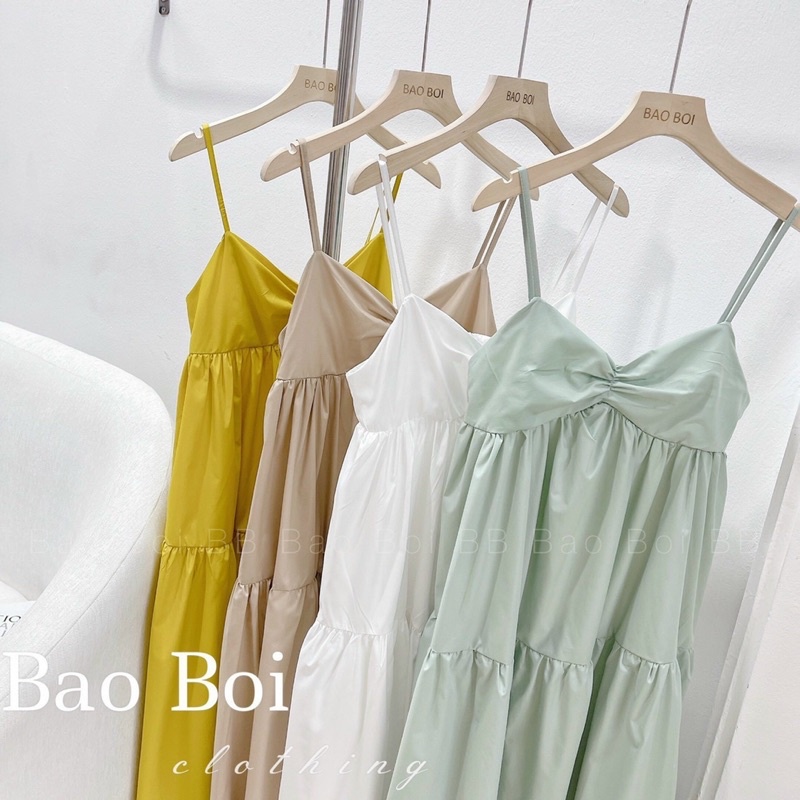 Váy hai dây dáng maxi tầng siêu xinh