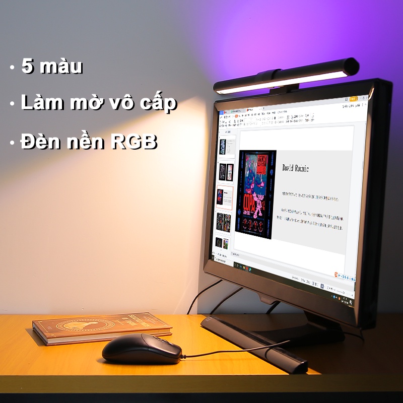 CHUANGYANG Đèn màn hình 5 màu có đèn nền RGB và đèn máy tính USB,đèn treo màn hình máy tính