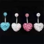 BORAGETE Heart Belly Bar Nút Double Gem Phẫu thuật bằng thép Body Piercing