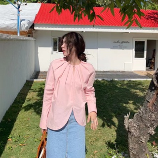 Áo Sơ Mi Nữ Dài Tay Dáng Rộng Phong Cách Hàn Quốc Baju Baju Wanita Lengan Panjang Hàng Mới Có Sẵn